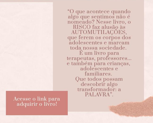 O que acontence quando algo que sentimos n&atilde;o &eacute; nomeado? Neste livro, o rsico faz alus&atilde;o &agrave;s automutila&ccedil;&otilde;es, que ferem os corpos dos adolescenstes e marcam toda nossa sociedade. &Eacute; um livro para terapeutas, professores... e tamb&eacute;m para crian&ccedil;as, adolescentes e familiares. Que todos possam descobrir algo transformador: a palavra